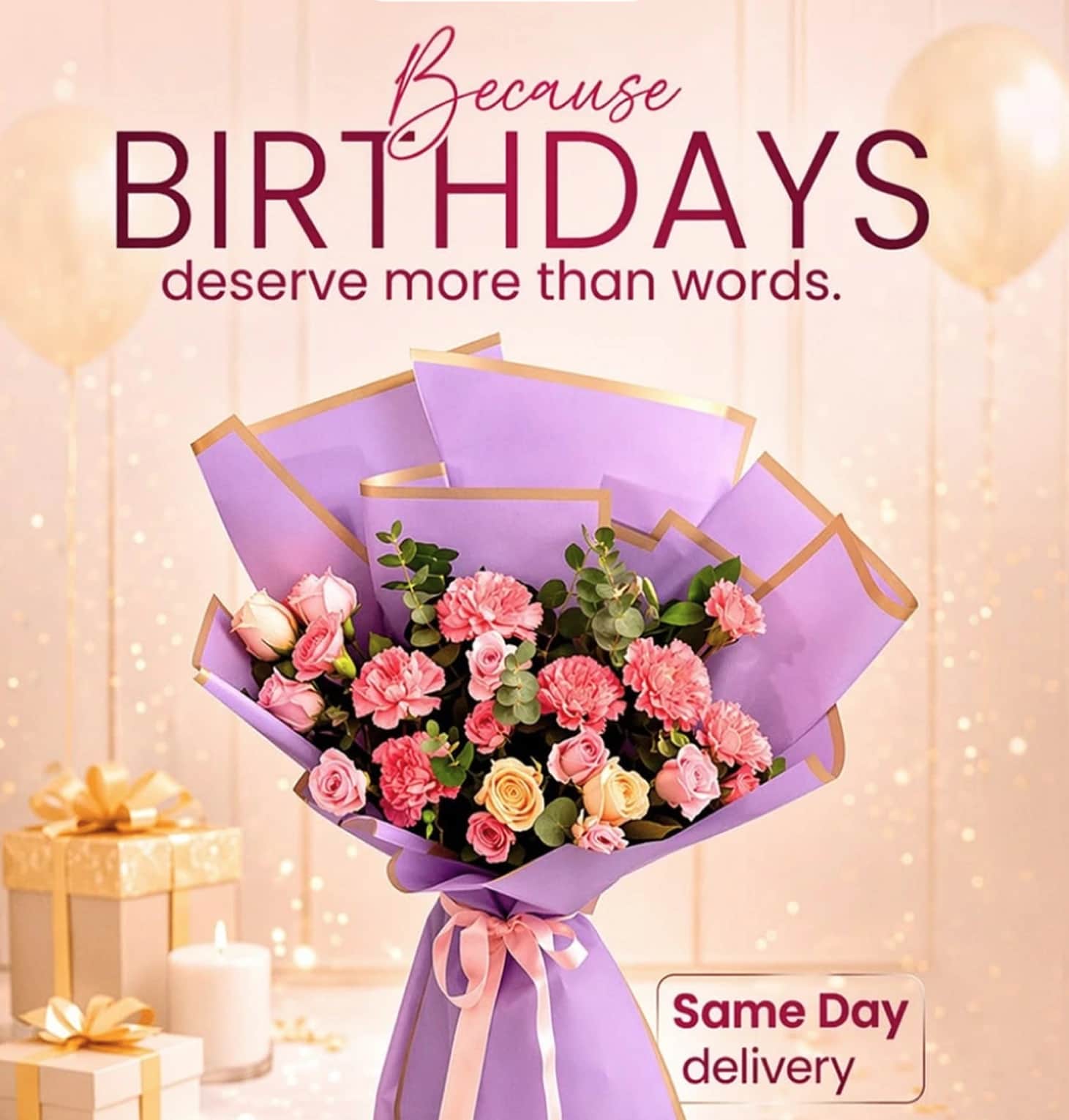 Make their birthday unforgettable with beautiful flowers delivered right to their door.